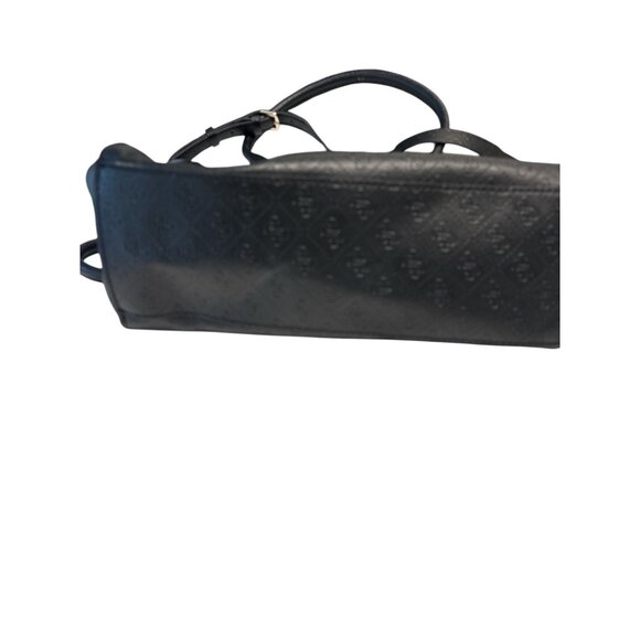 Guess Black Embossed Logo Handbag With Gold Hardware & Adjustable Strap - Picture 5 of 12
